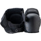 pro-tec-knee-pad-open back-black-popular rodillera callejera-de color negro-tipo abierto-calidad profesional.