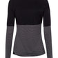 ragwear-jersey-de-mujer-manga-larga-faviola-color negro-hecha -de-punto-cuello-ancho.